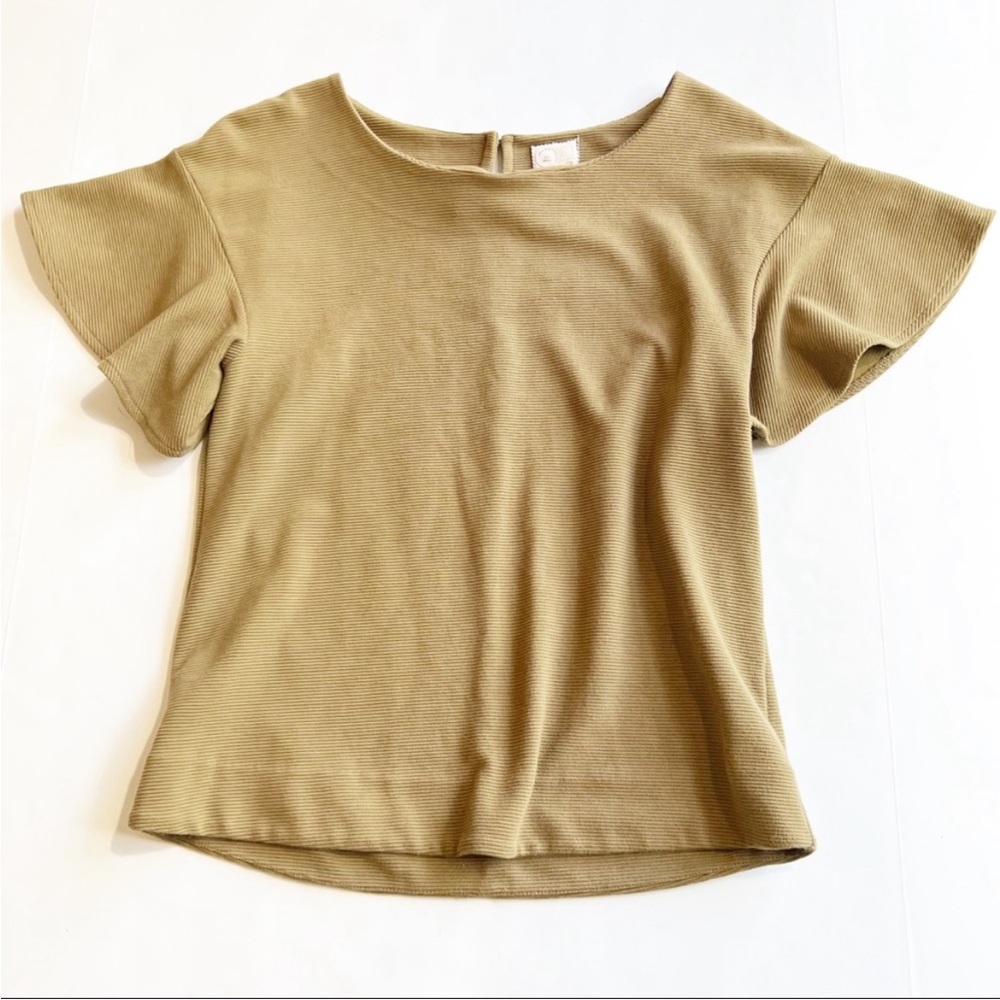 Postmark Anthro Ruffle Sleeve Top